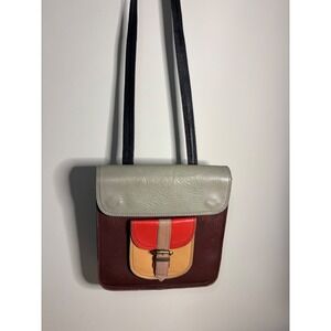 Soruka Colorblock Leather Crossbody Bag Shoulder Bag Adjustable Strap